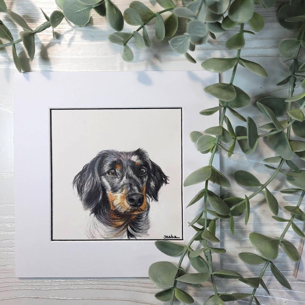 Personalised Miniature Pet Portrait | Custom Coloured Pencil Drawing | Hand Drawn | Unique Pet Gift