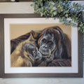 Original Orangutan & Baby Pastel Drawing | 'A Mother's Love' | Framed Wildlife Art | Hand Drawn by Sasha Smith