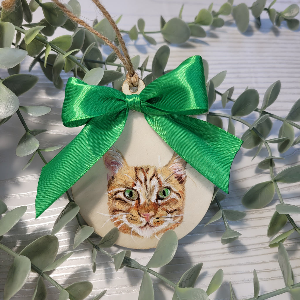 Personalised Pet Portrait Christmas Bauble – Custom Hand-Drawn Tree Decoration
