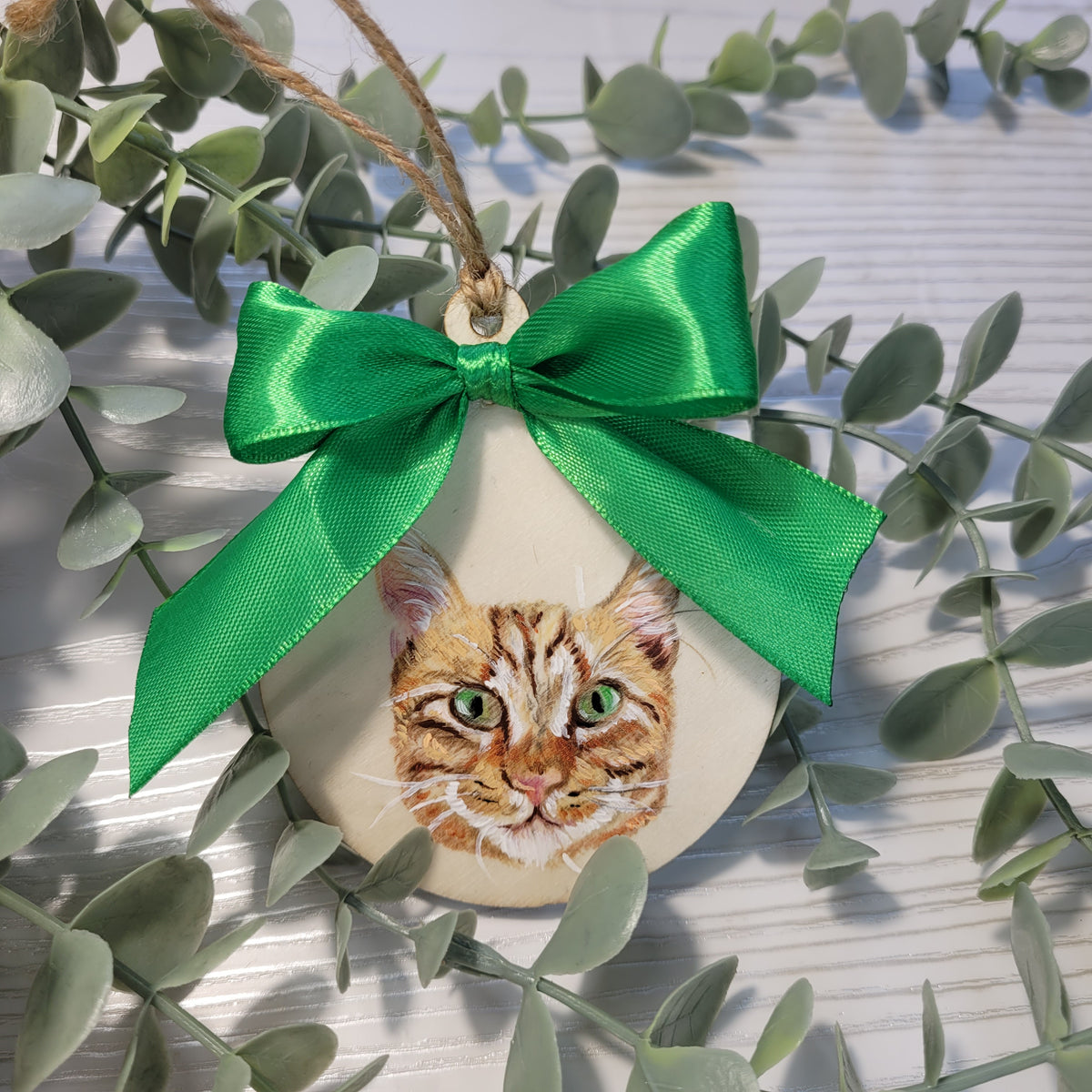 Personalised Pet Portrait Christmas Bauble – Custom Hand-Drawn Tree Decoration