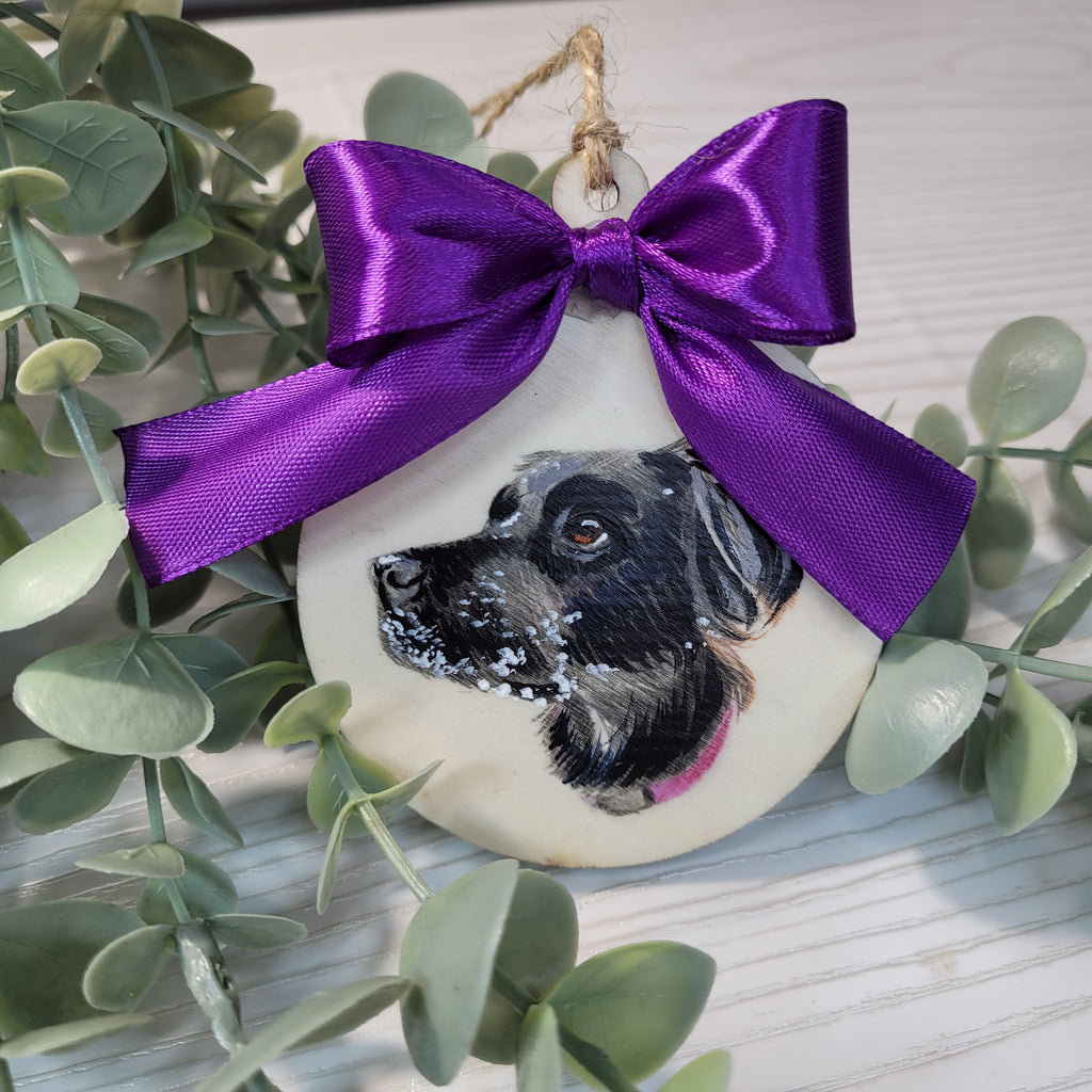 Personalised Pet Portrait Christmas Bauble – Custom Hand-Drawn Tree Decoration