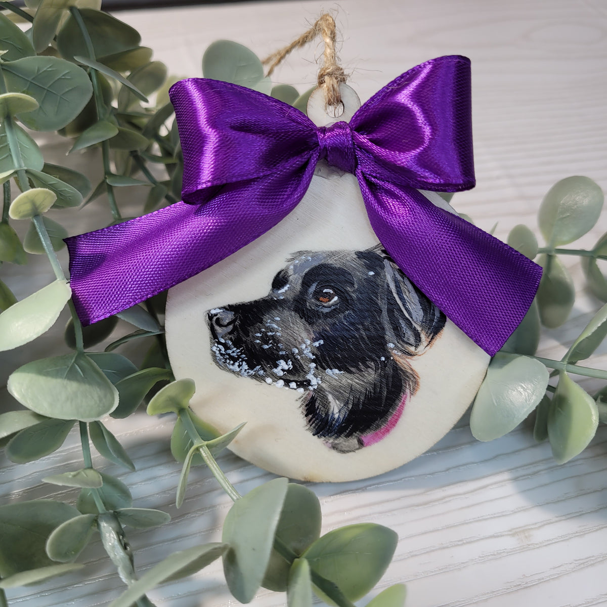 Personalised Pet Portrait Christmas Bauble – Custom Hand-Drawn Tree Decoration