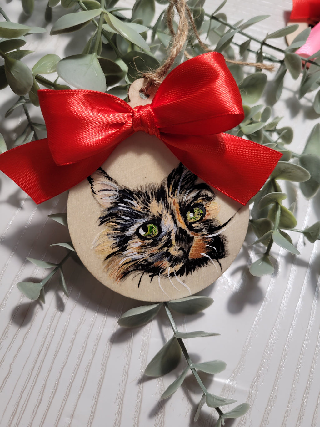 Personalised Pet Portrait Christmas Bauble – Custom Hand-Drawn Tree Decoration