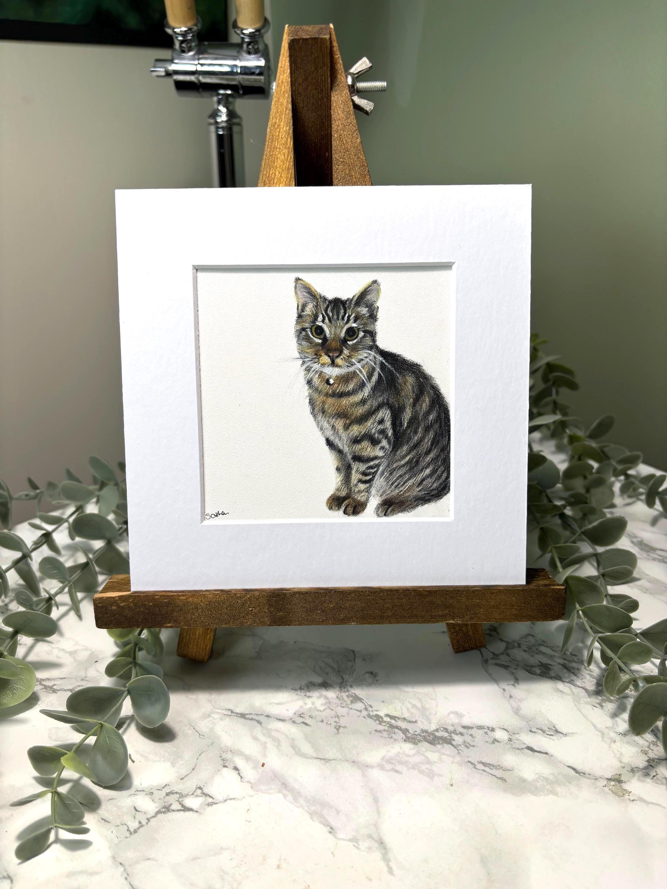 Personalised Miniature Pet Portrait | Custom Coloured Pencil Drawing | Hand Drawn | Unique Pet Gift