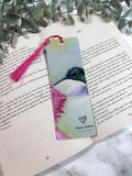 Hummingbird Bookmark | Hand-Drawn Pastel Art Print | Laminated Double-Sided | Book Lover Gift