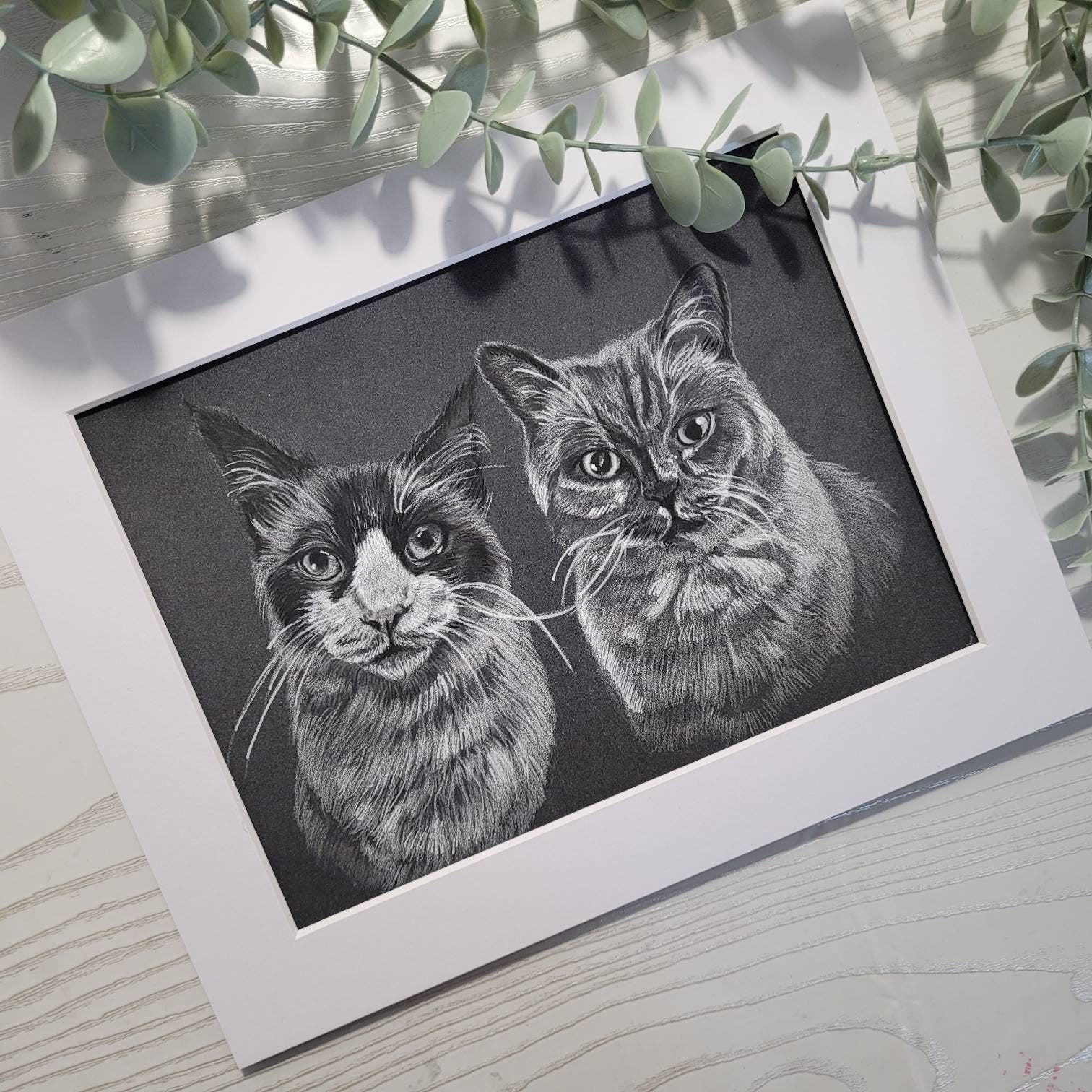 Personalised A4 Monochrome Pet Portrait | Custom Black & White Pencil Sketch | Hand Drawn | Unique Pet Gift