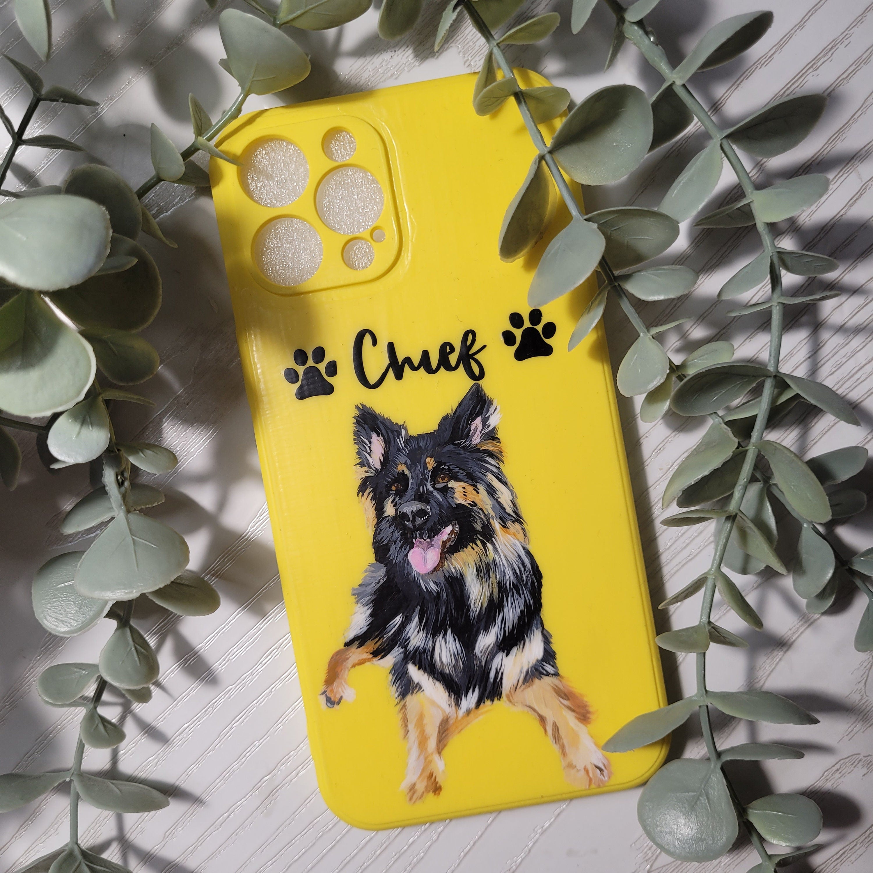 Personalised Hand-Painted Pet Portrait Phone Case | Custom Pet Photo | Resin or Textured Finish