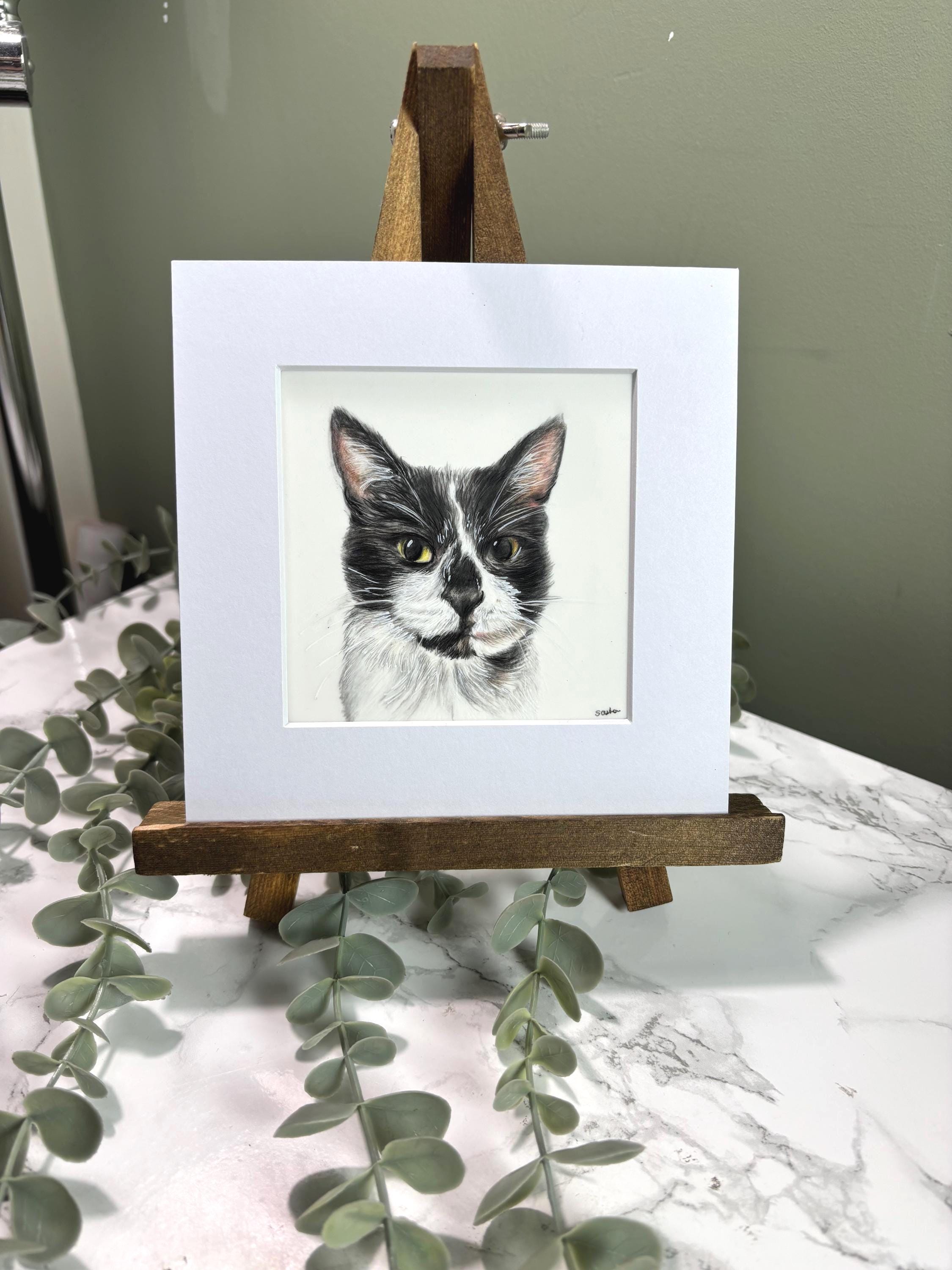 Personalised Miniature Pet Portrait | Custom Coloured Pencil Drawing | Hand Drawn | Unique Pet Gift
