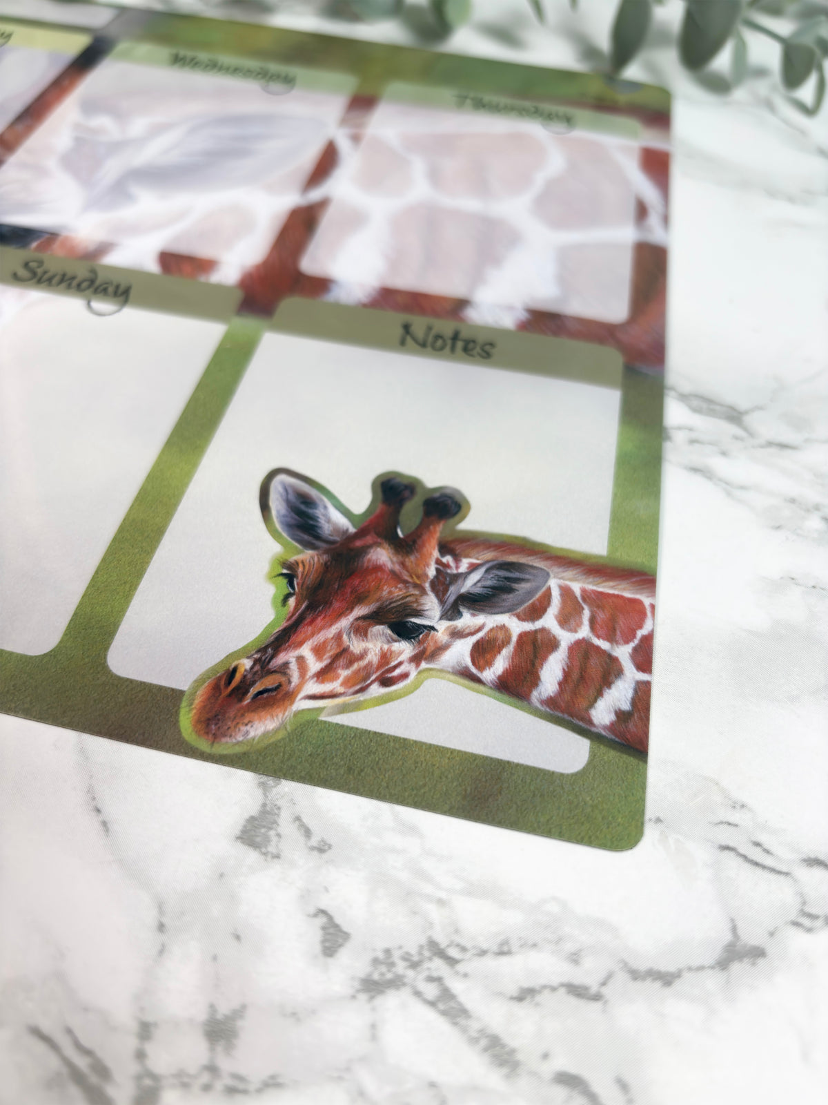 A4 Magnetic Weekly Planner Whiteboard – Giraffe Fridge & Surface Organiser