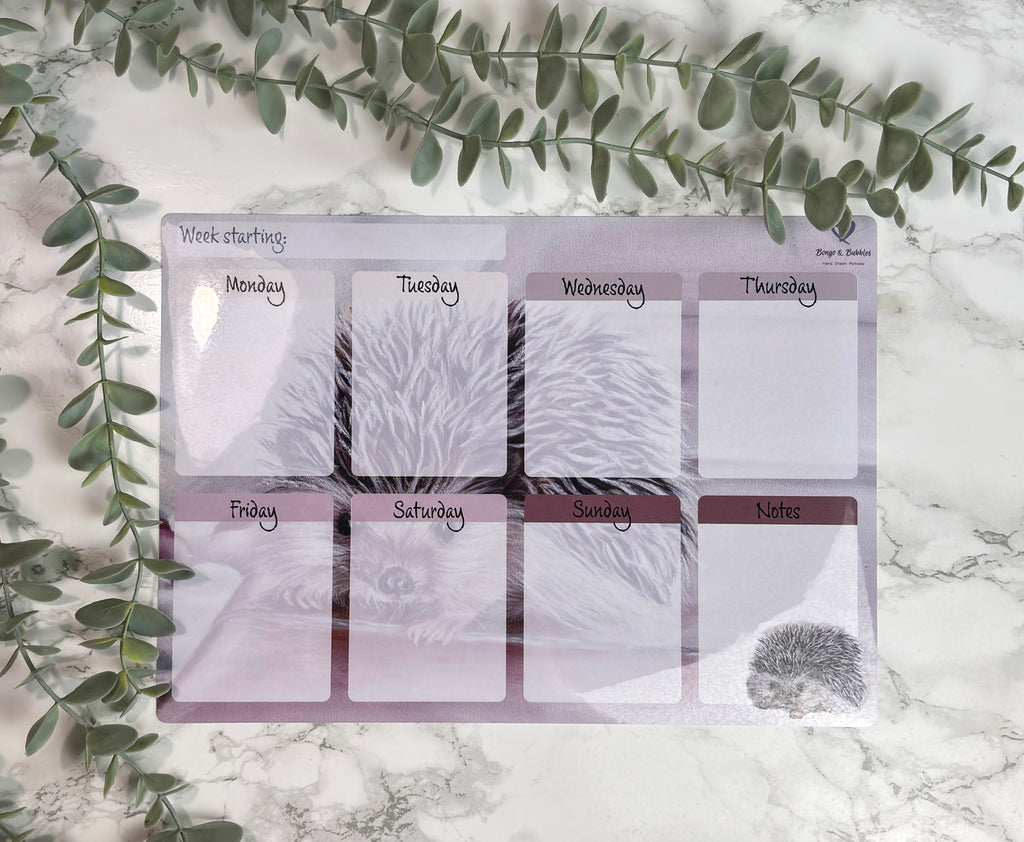 A4 Magnetic Weekly Planner Whiteboard – Hedgehog Fridge & Surface Organiser