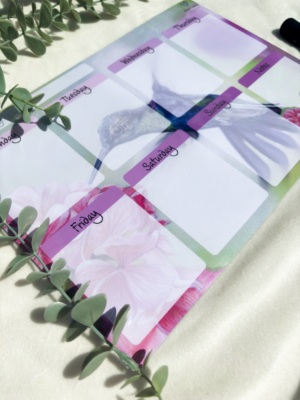 A4 Magnetic Weekly Planner Whiteboard – Hummingbird Fridge & Surface Organiser