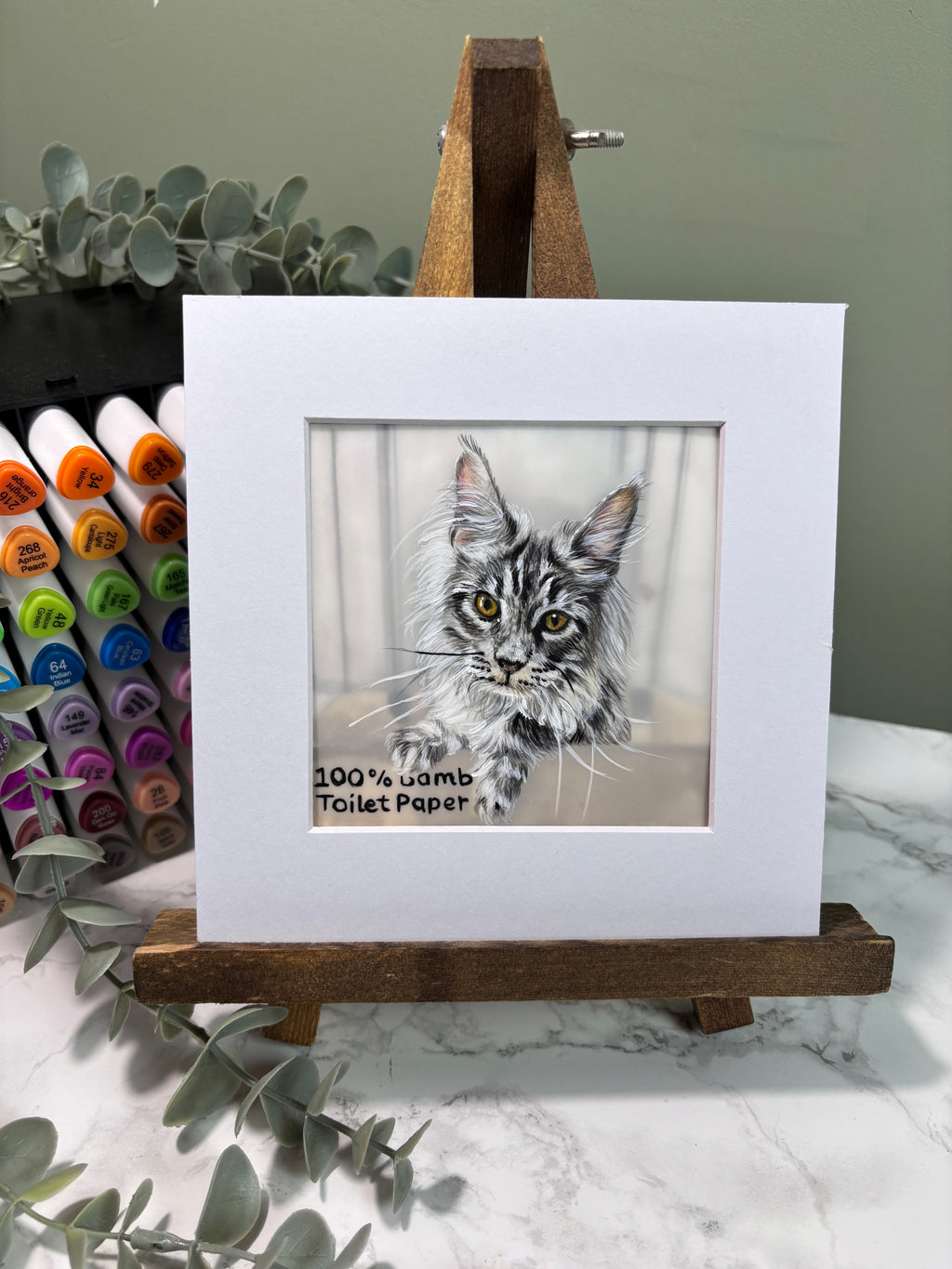 Hand Drawn Miniature Pet Portrait | Layered Coloured Pencil Commission