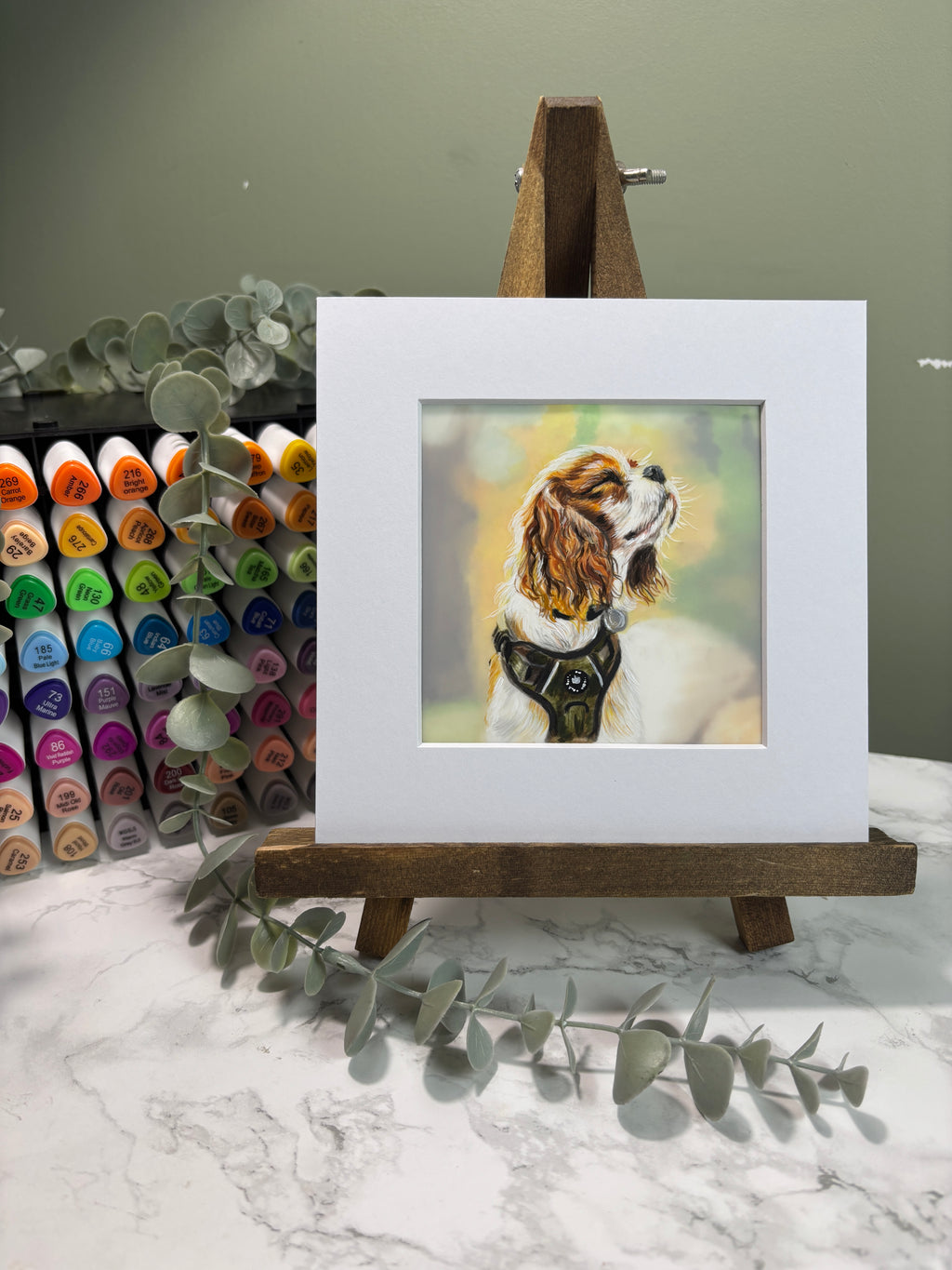 Hand Drawn Miniature Pet Portrait | Layered Coloured Pencil Commission