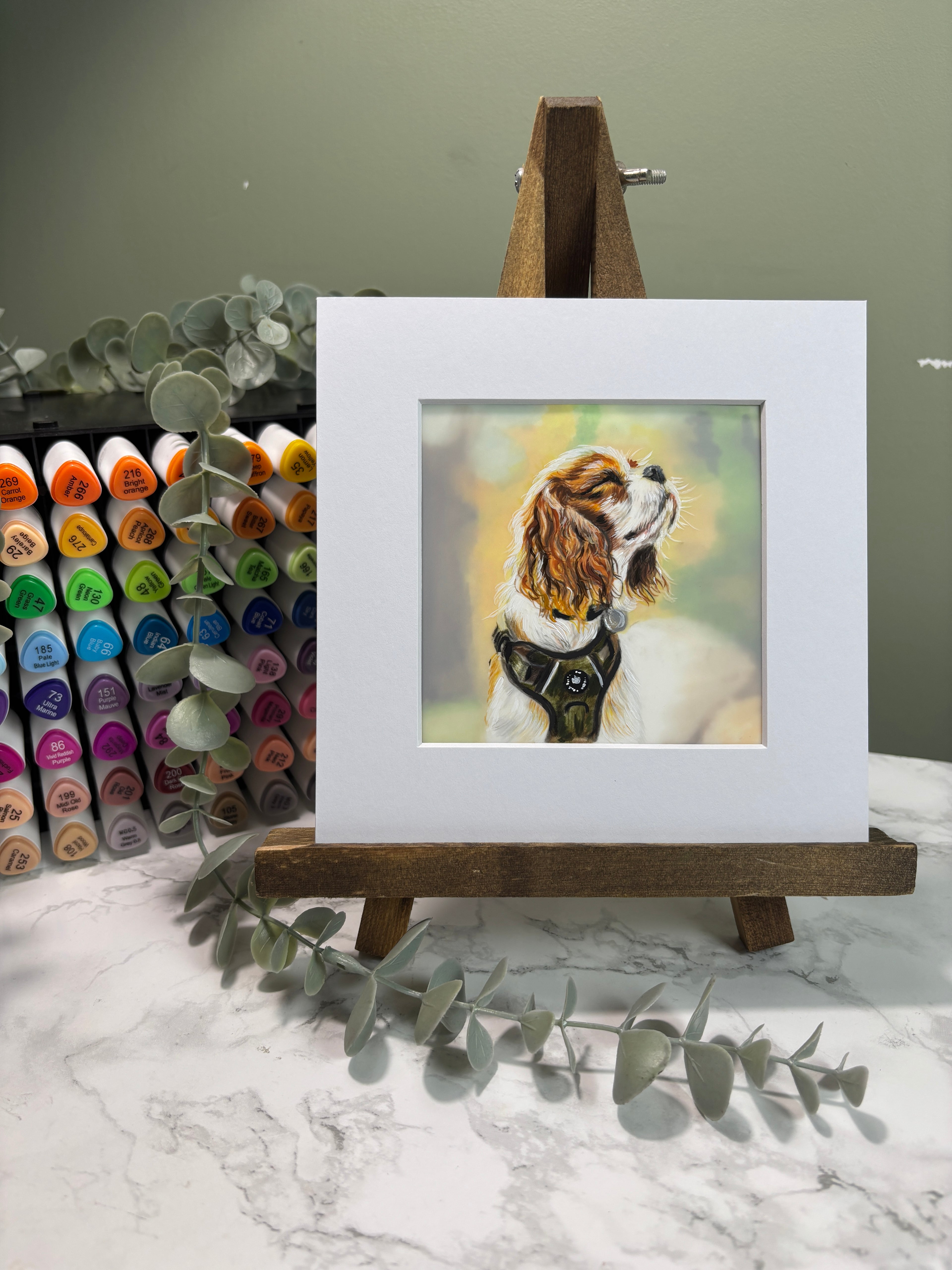 Hand Drawn Miniature Pet Portrait | Layered Coloured Pencil Commission