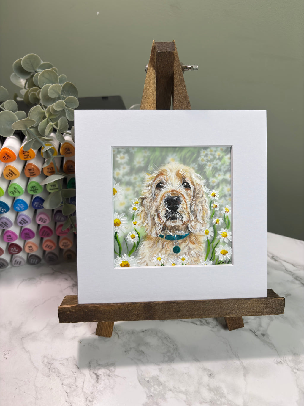Hand Drawn Miniature Pet Portrait | Layered Coloured Pencil Commission