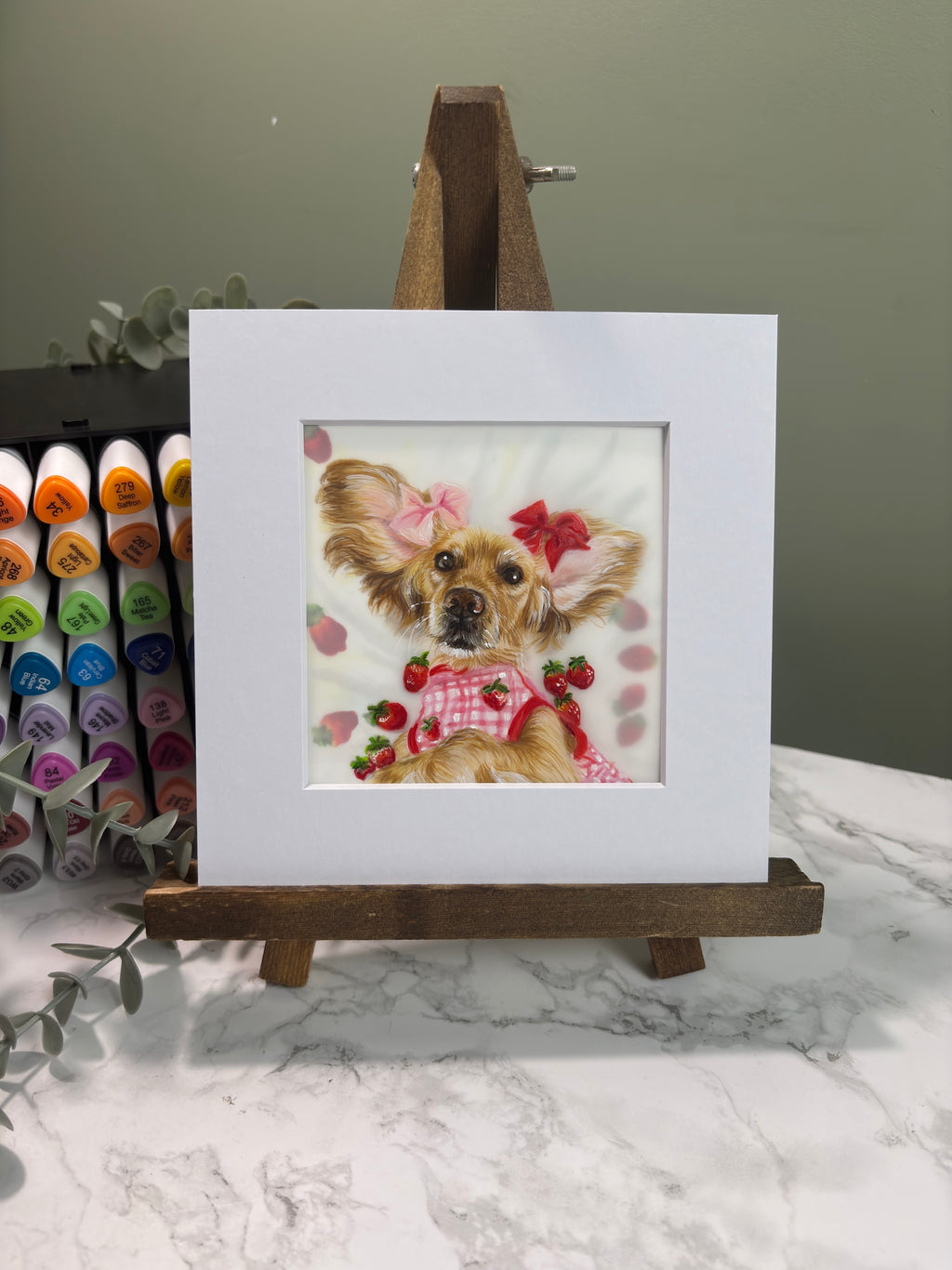 Hand Drawn Miniature Pet Portrait | Layered Coloured Pencil Commission