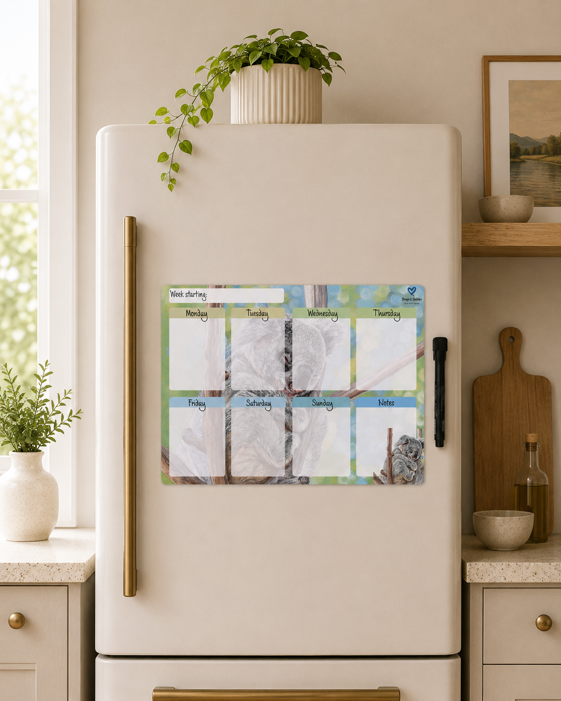 A4 Magnetic Weekly Planner Whiteboard – Koala Fridge & Surface Organiser