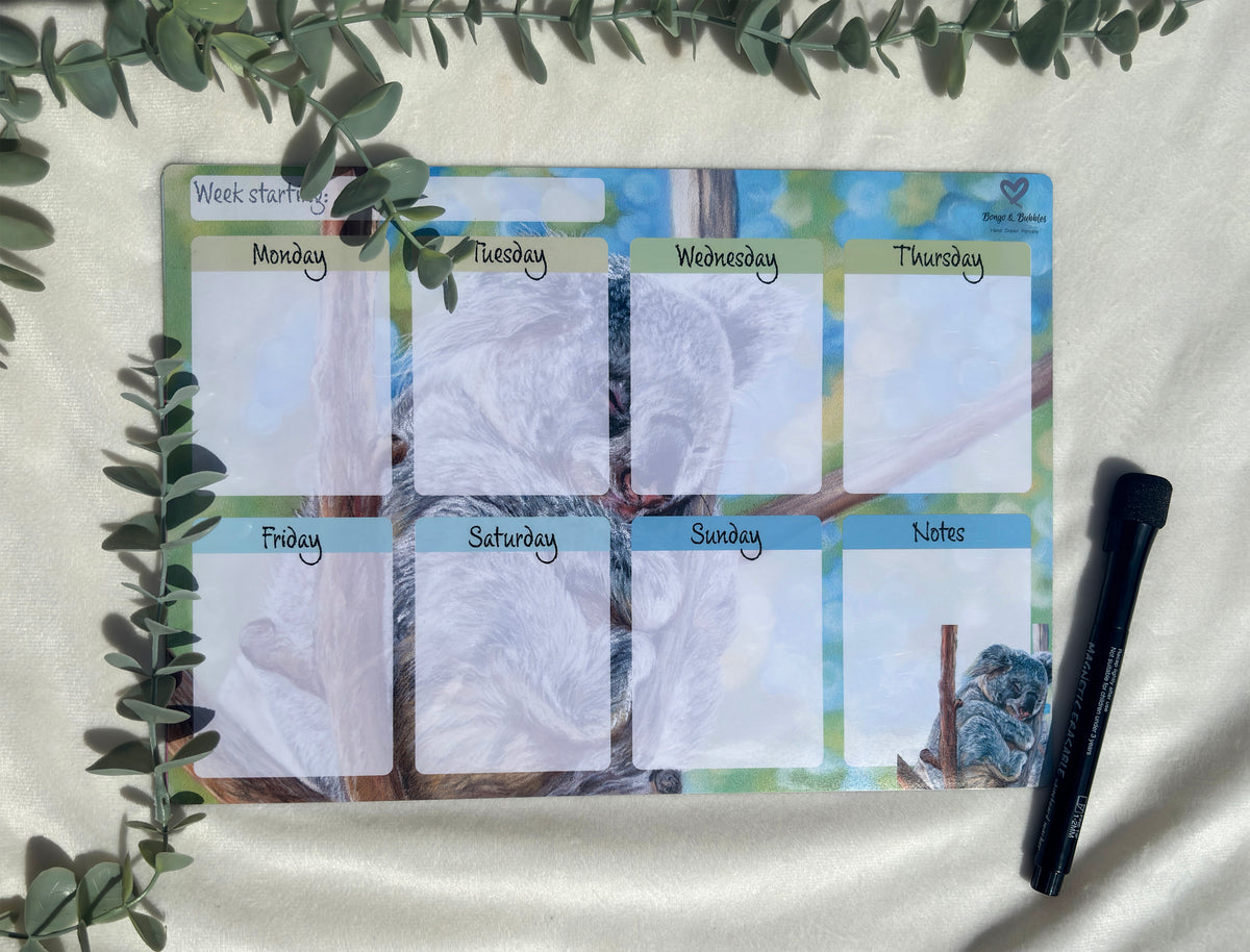 A4 Magnetic Weekly Planner Whiteboard – Koala Fridge & Surface Organiser