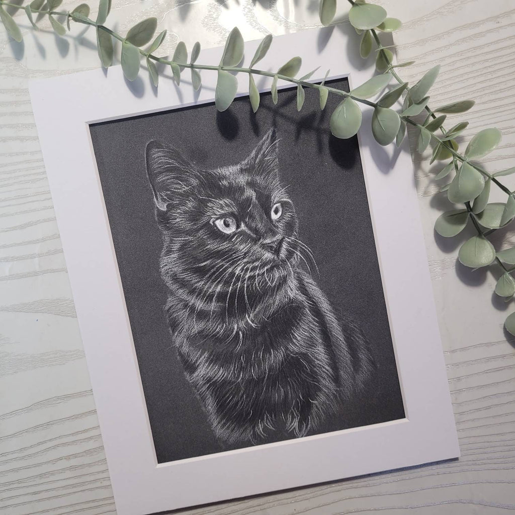 Personalised Monochrome Pet Portrait | Custom Black & White Pencil Sketch | Hand Drawn | Unique Pet Gift