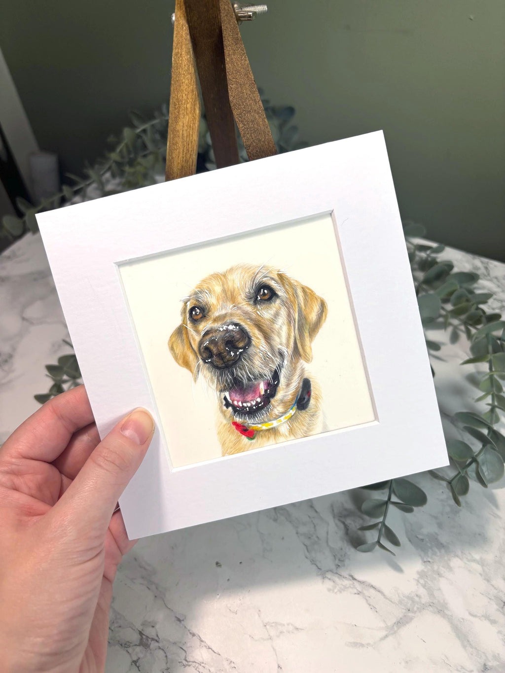 Personalised Miniature Pet Portrait | Custom Coloured Pencil Drawing | Hand Drawn | Unique Pet Gift