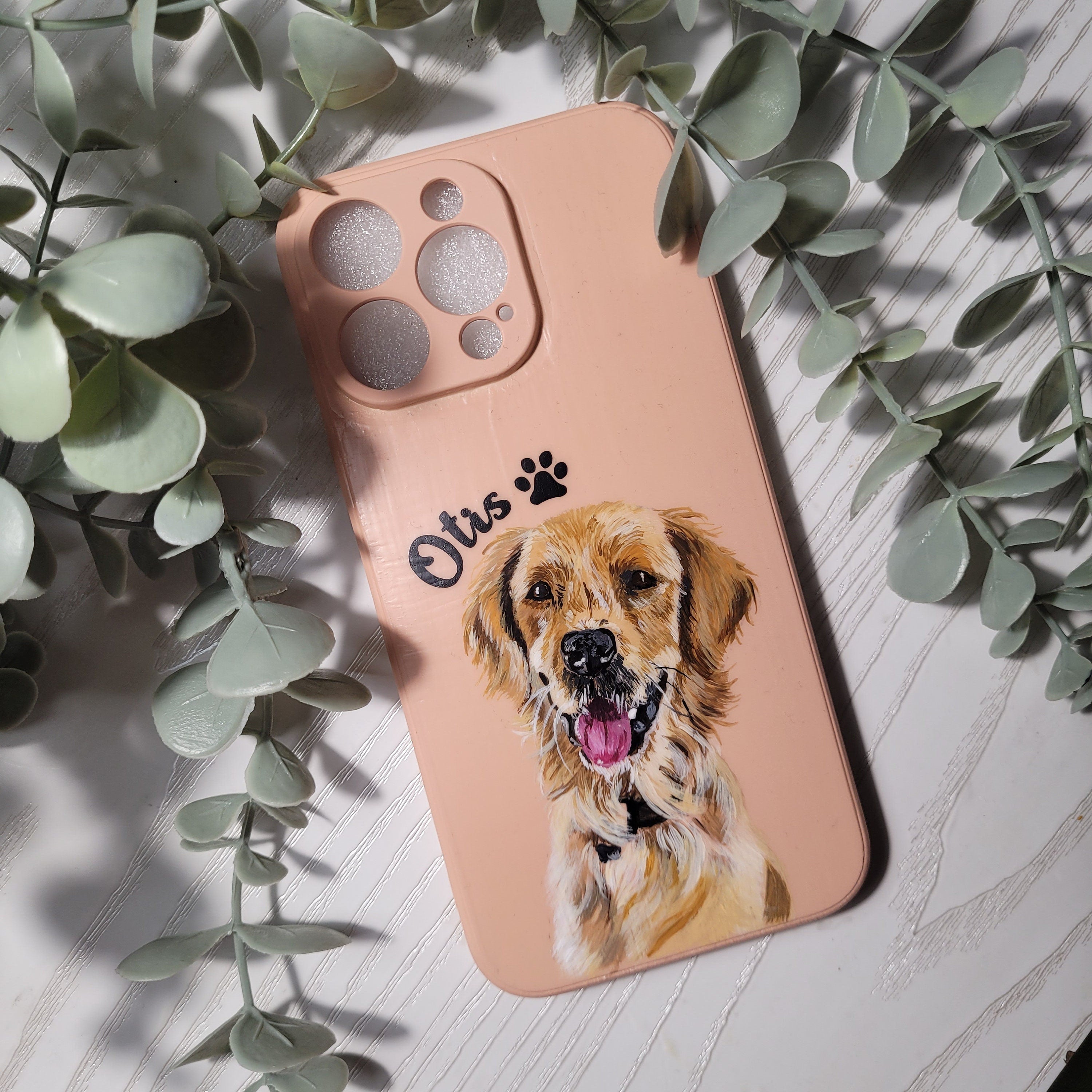 Personalised Hand-Painted Pet Portrait Phone Case | Custom Pet Photo | Resin or Textured Finish