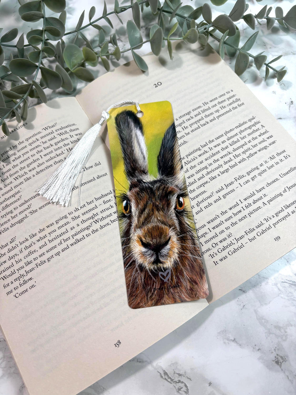 Hand Drawn Hare Bookmark | Pastel Wildlife Art Print | Laminated Double-Sided
