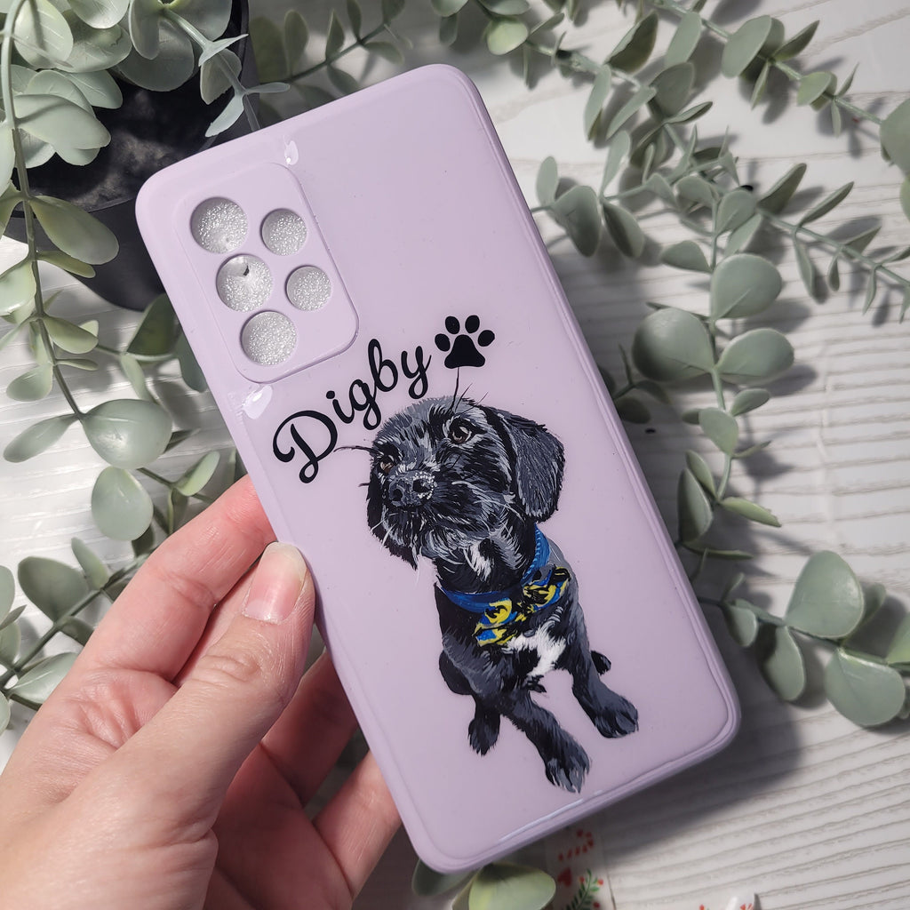Personalised Hand-Painted Pet Portrait Phone Case | Custom Pet Photo | Resin or Textured Finish
