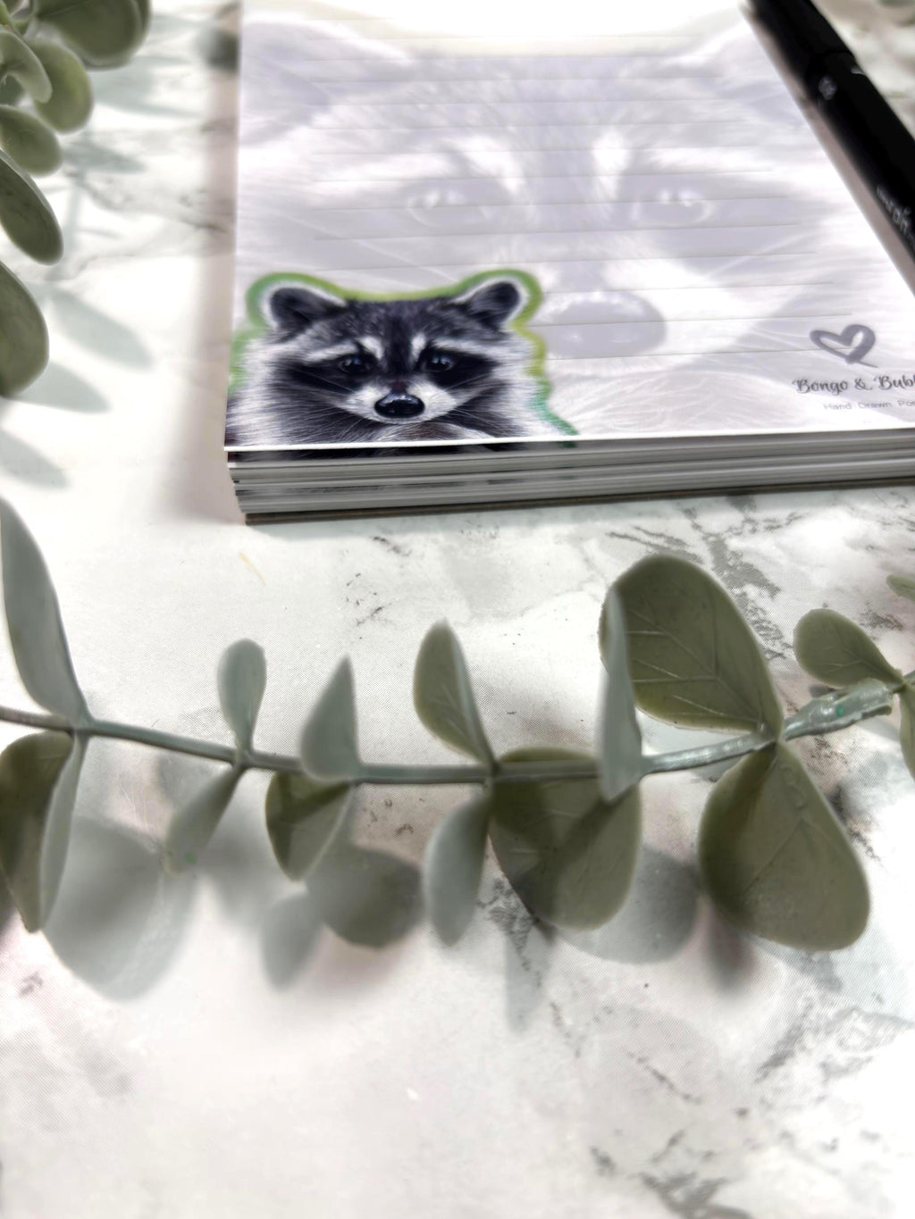Racoon Pastel Art Magnetic Notepad | Lined To-Do List