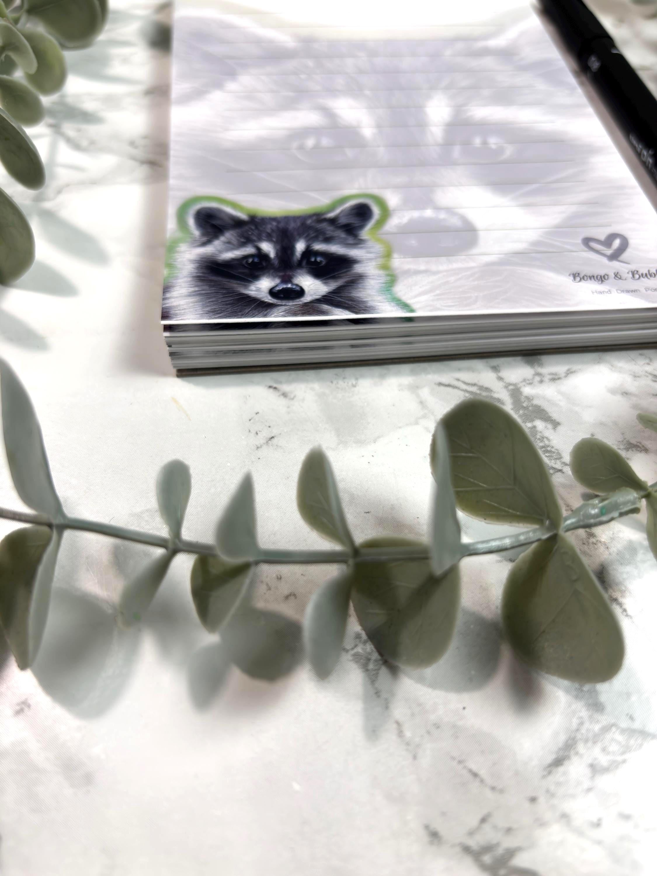 Racoon Pastel Art Magnetic Notepad | Lined To-Do List