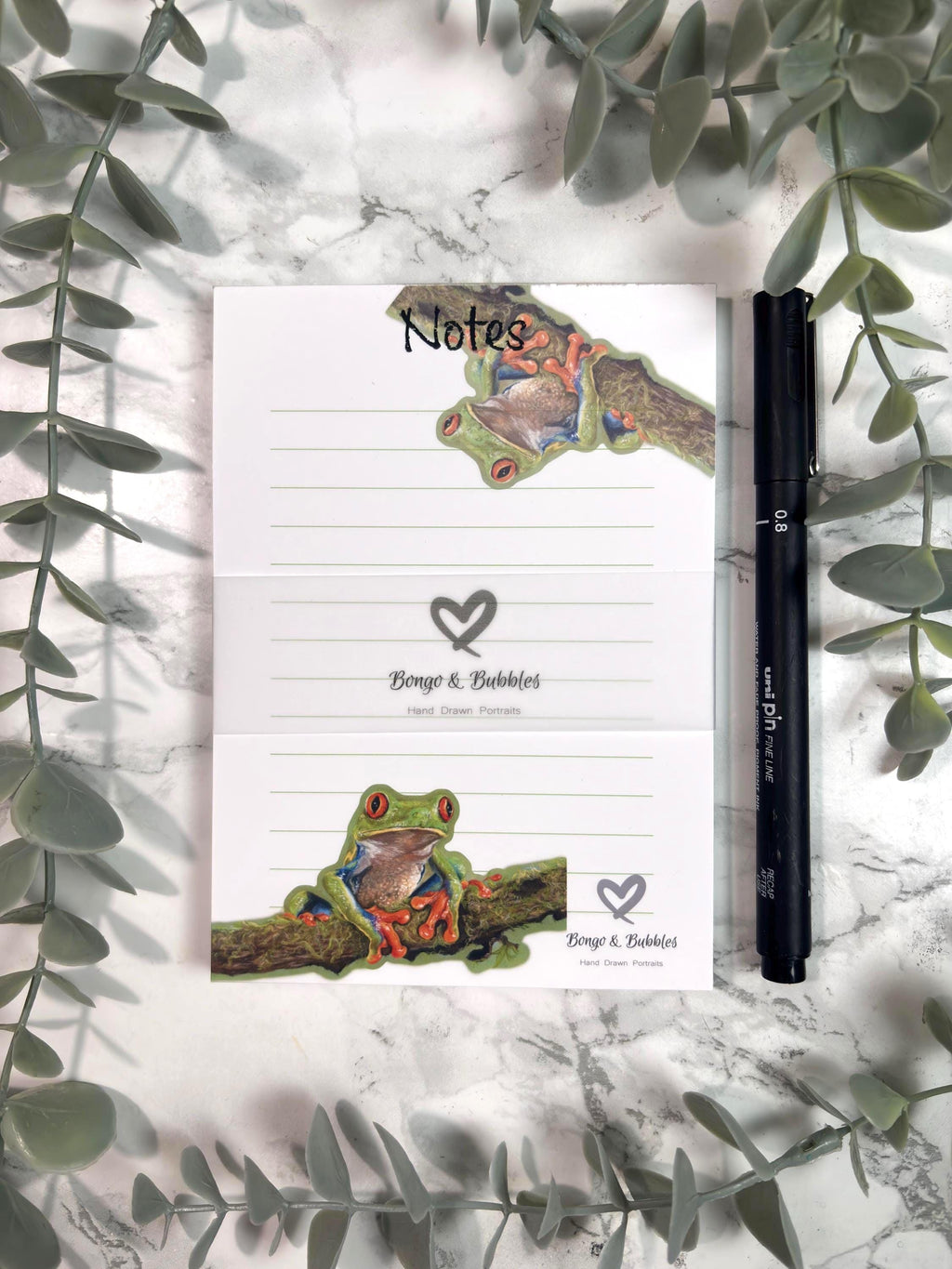 Red-Eyed Tree Frog Notepad | Pastel Art, Magnetic Lined Paper