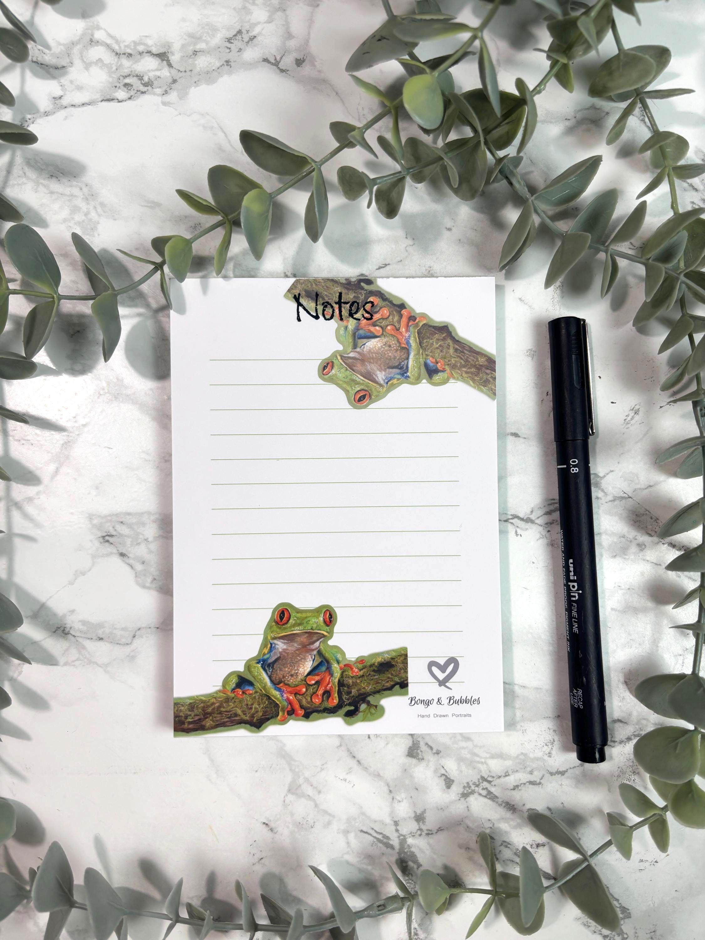 Red-Eyed Tree Frog Notepad | Pastel Art, Magnetic Lined Paper