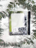 Snow Leopard Notepad | Hand-Drawn Pastel Portrait, Magnetic Option