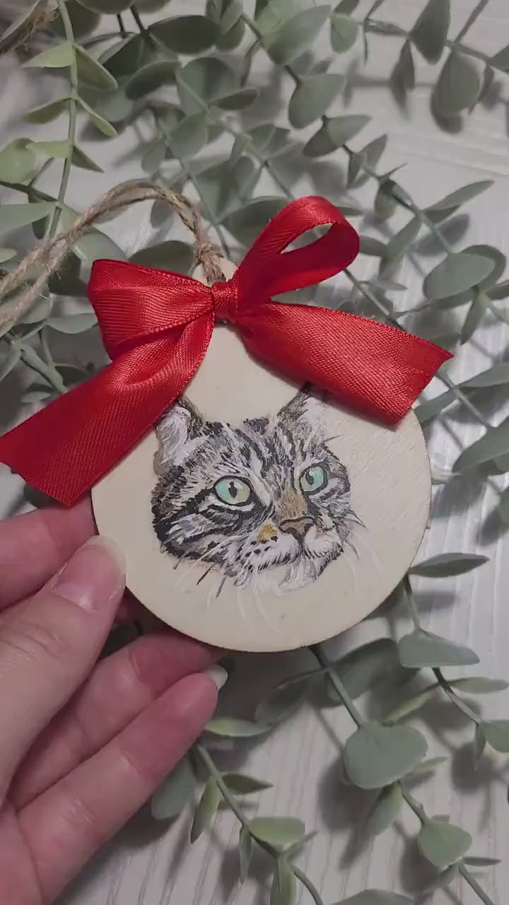 Personalised Pet Portrait Christmas Bauble – Custom Hand-Drawn Tree Decoration