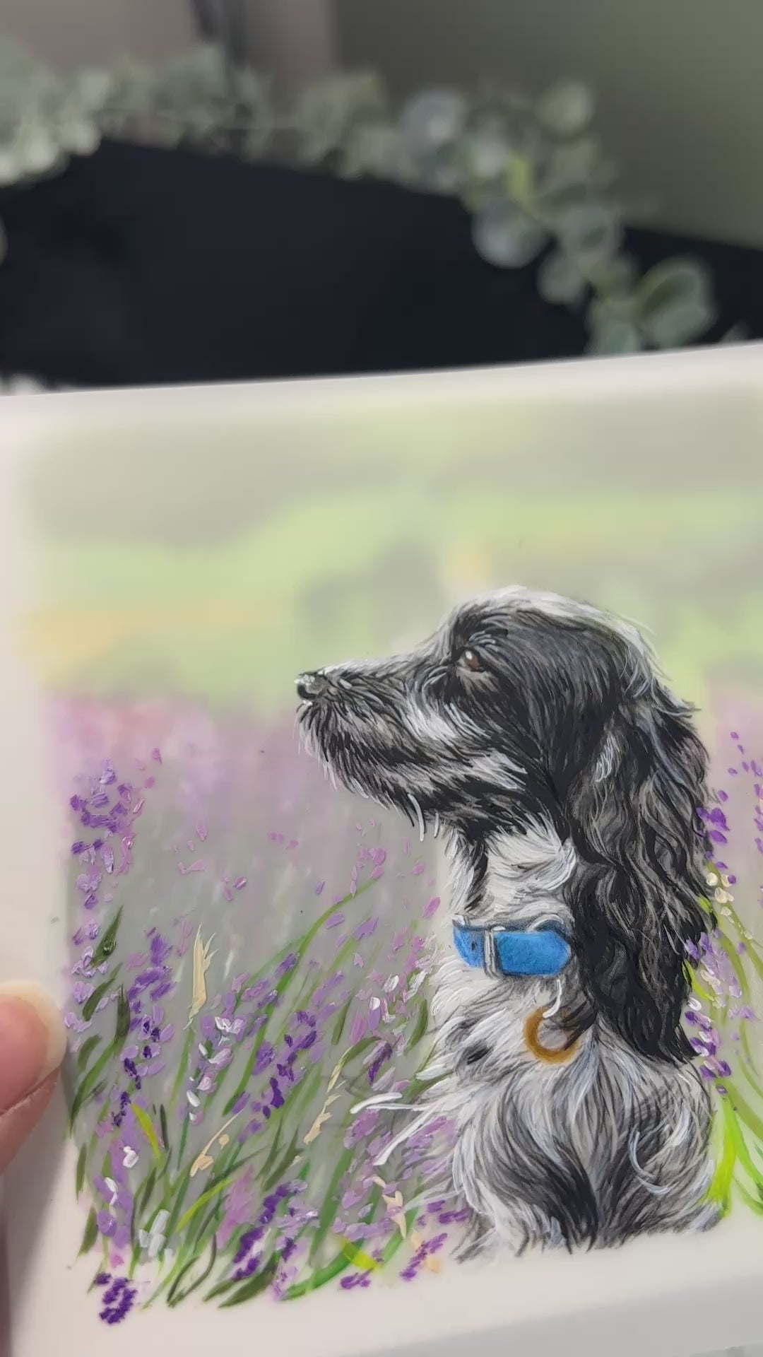 Hand Drawn Miniature Pet Portrait | Layered Coloured Pencil Commission