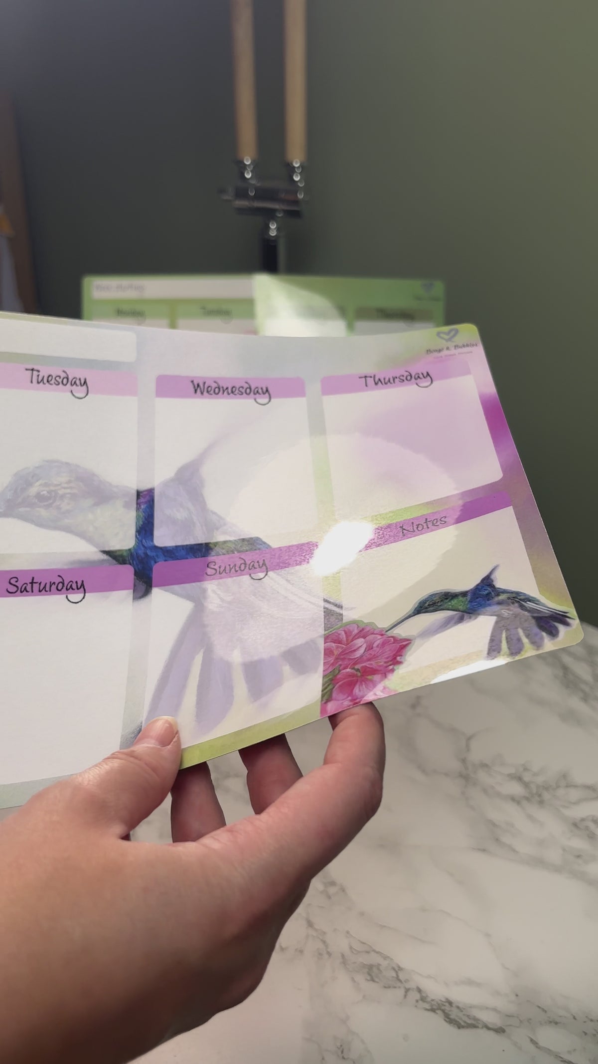 A4 Magnetic Weekly Planner Whiteboard – Hummingbird Fridge & Surface Organiser