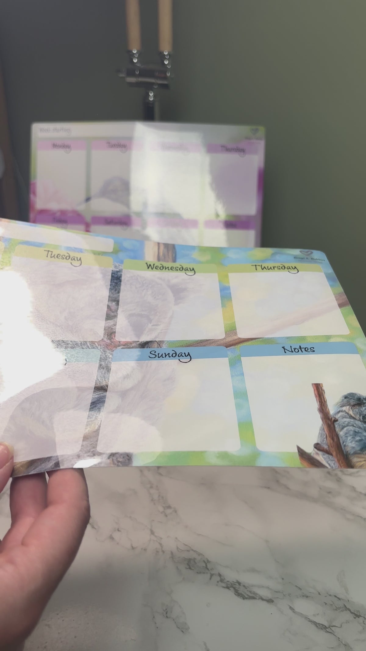 A4 Magnetic Weekly Planner Whiteboard – Koala Fridge & Surface Organiser